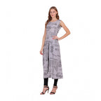 Seduva Women's Casual Crepe Sleeveless Slit Dress (Light Grey)