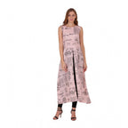 Seduva Women's Casual Crepe Sleeveless Slit Dress (Light Pink)