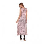 Seduva Women's Casual Crepe Sleeveless Slit Dress (Light Pink)