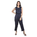 Seduva Women's Casual Crepe Sleeveless Jump Suit (Navy Blue)