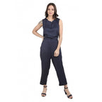 Seduva Women's Casual Crepe Sleeveless Jump Suit (Navy Blue)