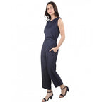 Seduva Women's Casual Crepe Sleeveless Jump Suit (Navy Blue)