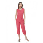 Seduva Women's Casual Crepe Sleeveless Jump Suit (Pink)