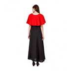 Seduva Women's Casual Crepe Sleeveless Cape Dress (Red)