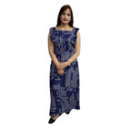 Seduva Women's Casual Crepe Sleeveless Dress (Blue)