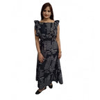 Seduva Women's Casual Crepe Sleeveless Dress (Black)