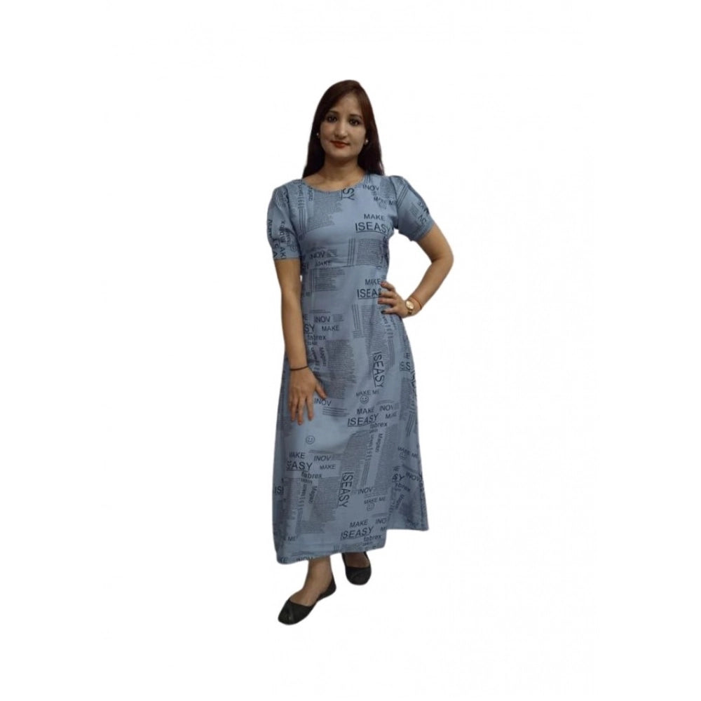 Seduva Women's Casual Crepe Half Sleeves Dress (Grey)