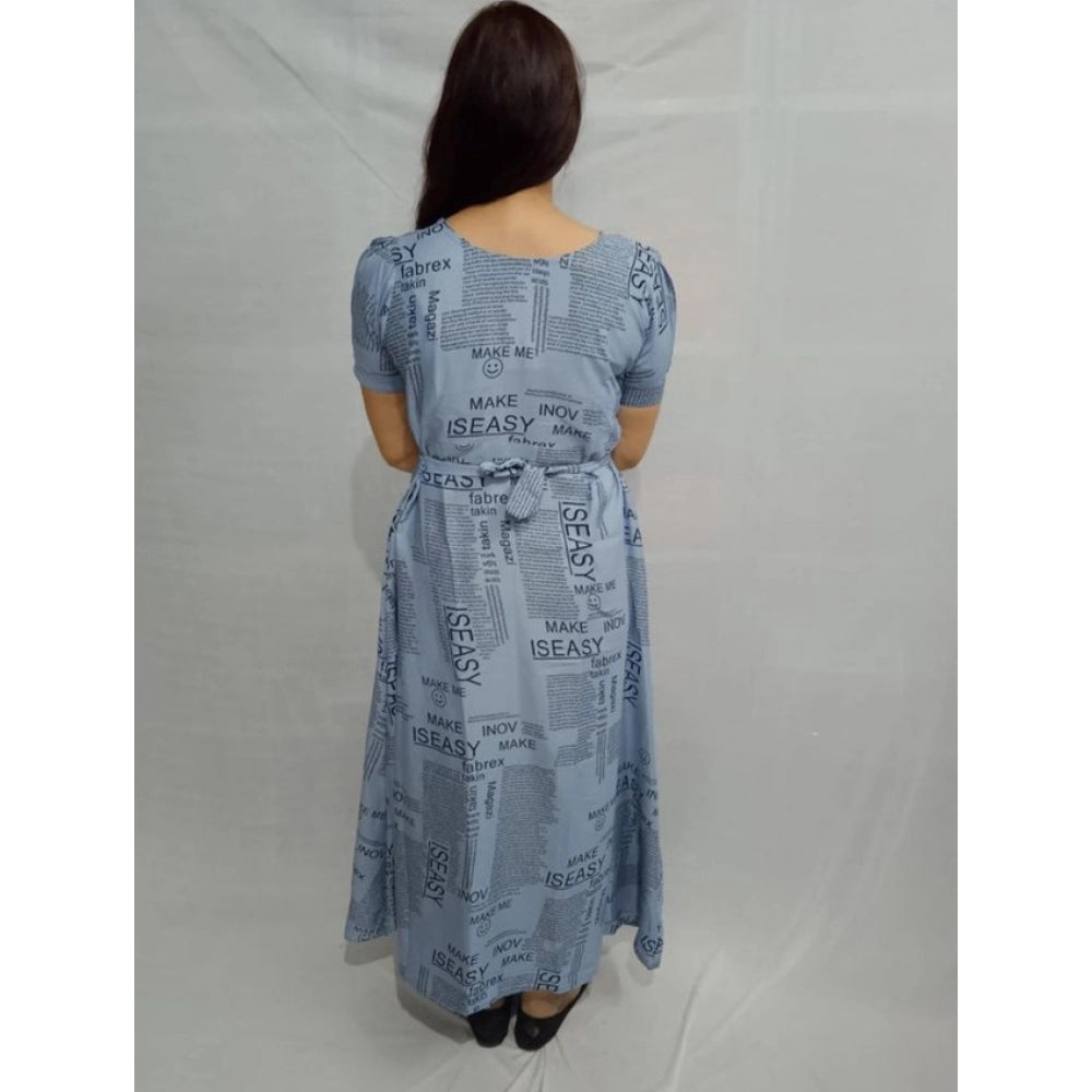 Seduva Women's Casual Crepe Half Sleeves Dress (Grey)