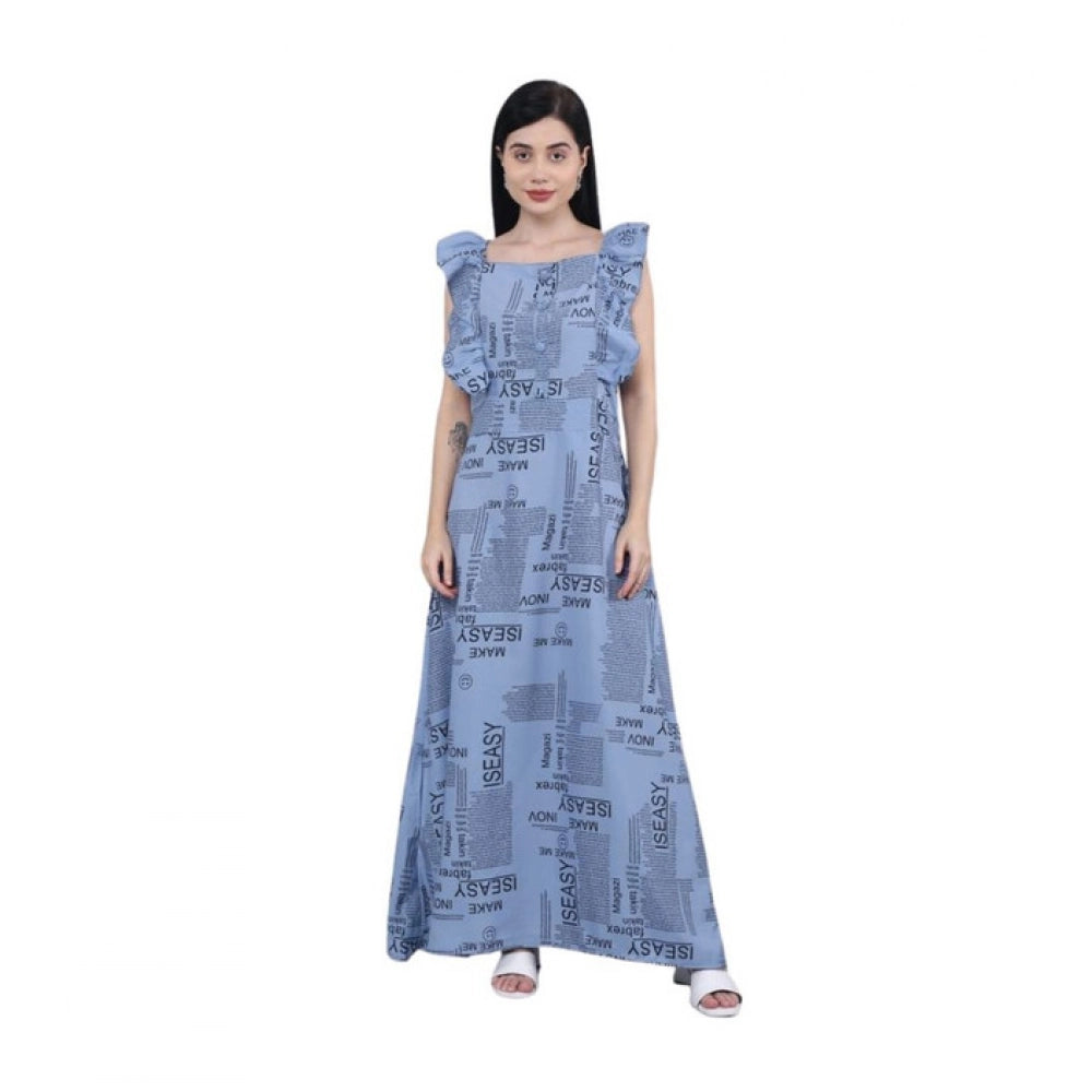 Seduva Women's Casual Crepe Sleeveless Dress (Grey)