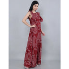 Seduva Women's Casual Crepe Sleeveless Dress (Maroon)