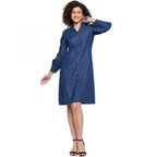 Seduva Women's Casual Denim Full sleeve Dress (Blue)