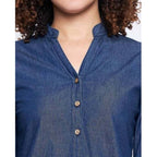 Seduva Women's Casual Denim Full sleeve Dress (Blue)