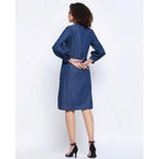 Seduva Women's Casual Denim Full sleeve Dress (Blue)