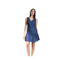 Seduva Women's Casual Denim Sleeveless Dress (Blue)