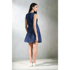 Seduva Women's Casual Denim Sleeveless Dress (Blue)