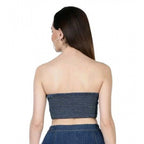 Seduva Women's Casual Denim Sleeveless Bluster Top (Blue)