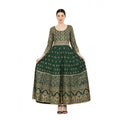 Seduva Women's Casual Rayon 3-4th Sleeves Anarkali Kurti (Green)