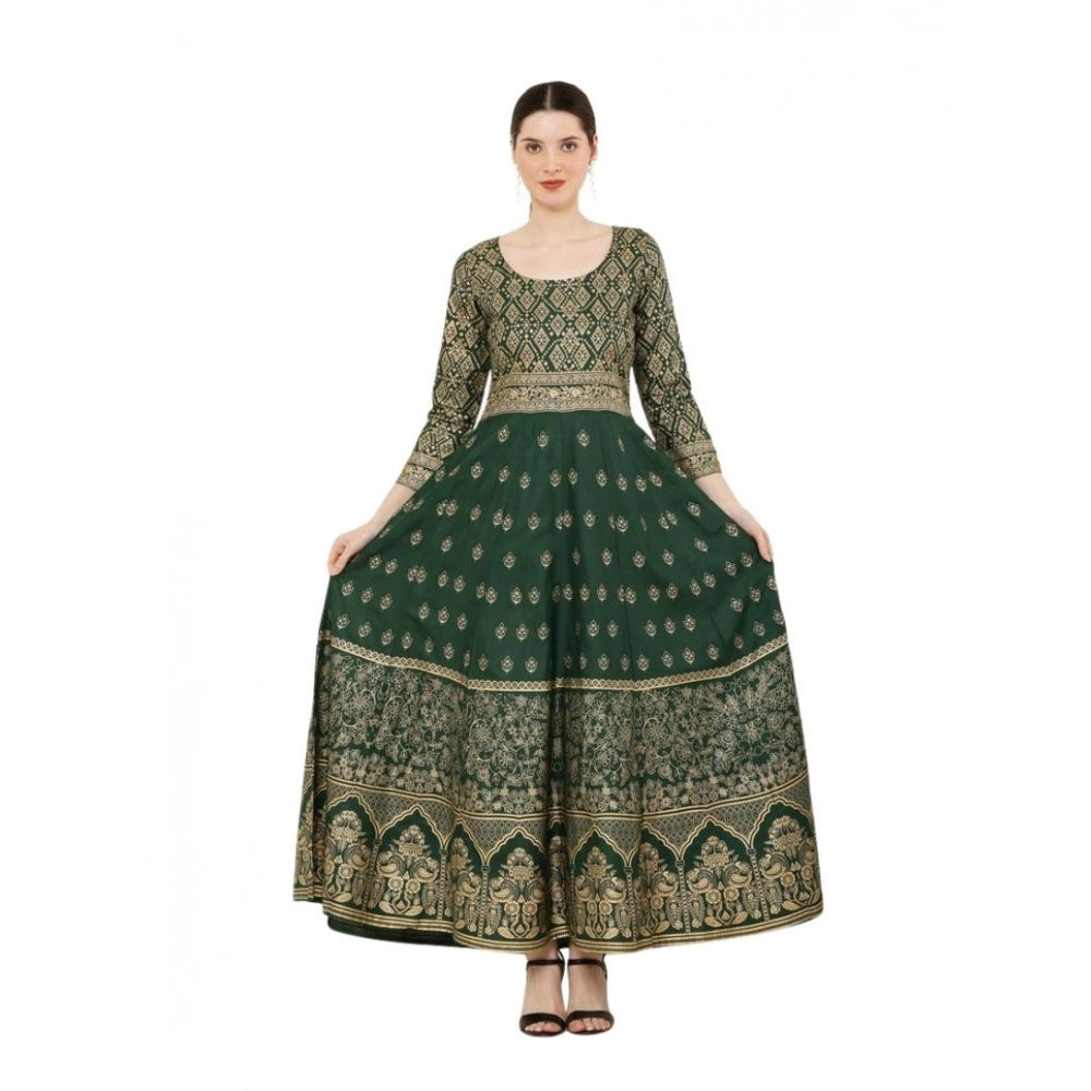 Seduva Women's Casual Rayon 3-4th Sleeves Anarkali Kurti (Green)