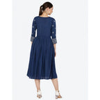 Seduva Women's Casual Rayon 3-4th Sleeves Kurti (Blue)