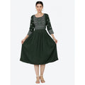Seduva Women's Casual Rayon 3-4th Sleeves Kurti (Green)