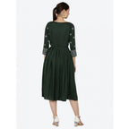 Seduva Women's Casual Rayon 3-4th Sleeves Kurti (Green)