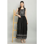 Seduva Women's Casual Rayon Sleeveless Kurti (Black)