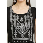 Seduva Women's Casual Rayon Sleeveless Kurti (Black)
