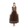 Seduva Women's Casual Rayon Sleeveless Kurti (Brown)