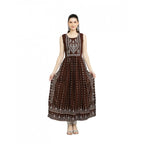 Seduva Women's Casual Rayon Sleeveless Kurti (Brown)