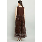 Seduva Women's Casual Rayon Sleeveless Kurti (Brown)