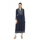 Seduva Women's Casual Rayon Full sleeve Kurti (Blue)