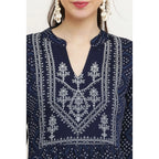 Seduva Women's Casual Rayon Full sleeve Kurti (Blue)