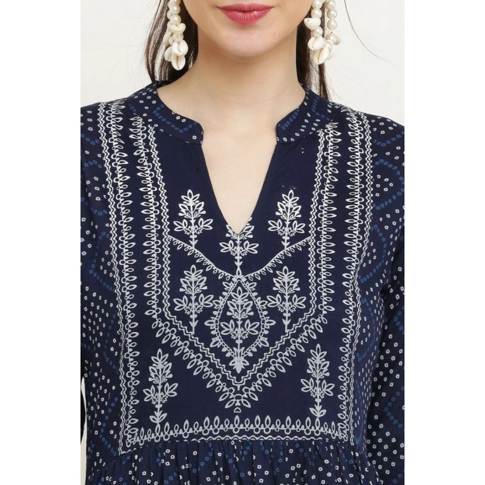 Seduva Women's Casual Rayon Full sleeve Kurti (Blue)