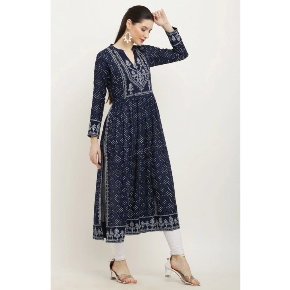 Seduva Women's Casual Rayon Full sleeve Kurti (Blue)