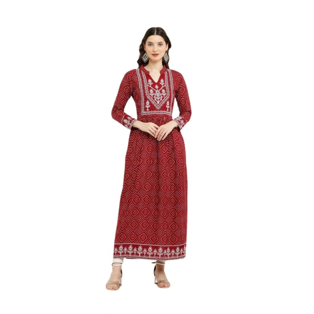 Seduva Women's Casual Rayon Full sleeve Kurti (Maroon)