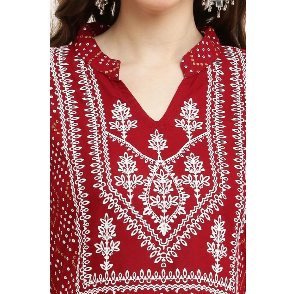 Seduva Women's Casual Rayon Full sleeve Kurti (Maroon)