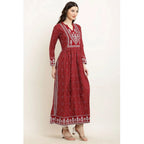 Seduva Women's Casual Rayon Full sleeve Kurti (Maroon)