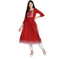 Seduva Women's Casual Rayon 3-4th Sleeves Kurti (Maroon)