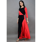 Seduva Women's Casual Rayon 3-4th Sleeves Maxi Dress (Pink)