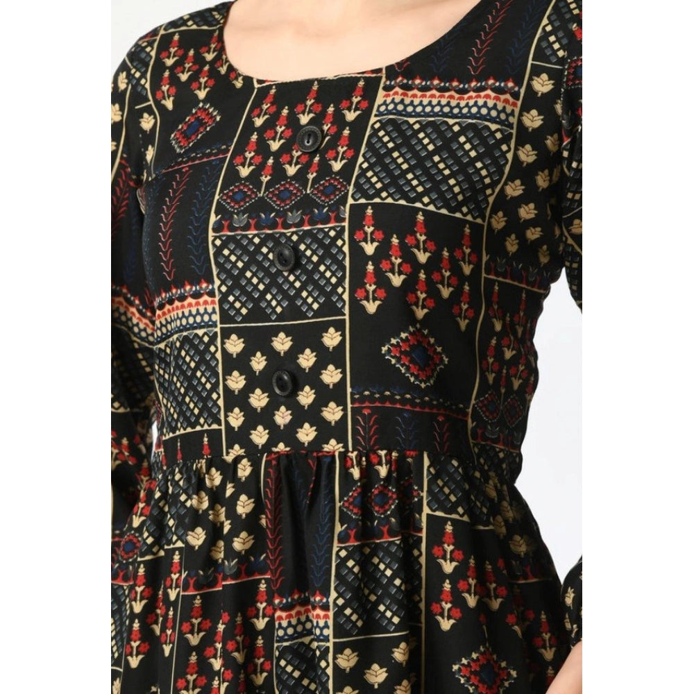 Seduva Women's Casual Crepe 3-4th Sleeves Cord Set (Black)