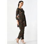 Seduva Women's Casual Crepe 3-4th Sleeves Cord Set (Black)