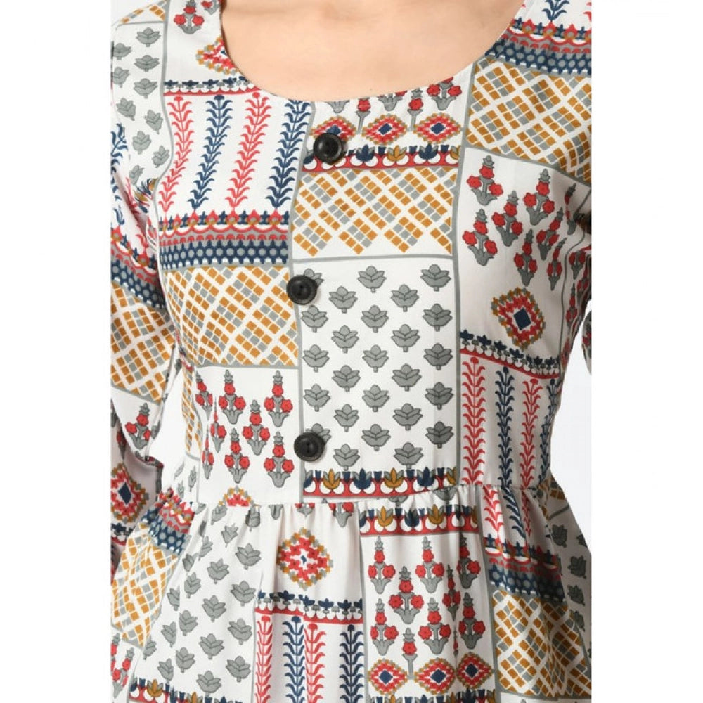 Seduva Women's Casual Crepe 3-4th Sleeves Cord Set (White)