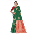 Seduva Women's Soft Lichi Silk Printed Saree With Unstitched Blouse 5.5Mtr (Green)