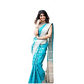 Seduva Women's Soft Lichi Silk Printed Saree With Unstitched Blouse 5.5Mtr (Sky-Blue)