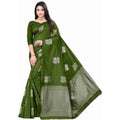 Seduva Women's Soft Lichi Silk Printed Saree With Unstitched Blouse 5.5Mtr (Green)