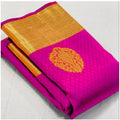 Seduva Women's Soft Lichi Silk Printed Saree With Unstitched Blouse 5.5Mtr (Pink)