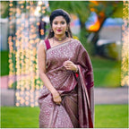 Seduva Women's Soft Lichi Silk Printed Saree With Unstitched Blouse 5.5Mtr (Wine)