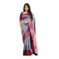 Seduva Women's Soft Lichi Silk Printed Saree With Unstitched Blouse 5.5Mtr (Grey)