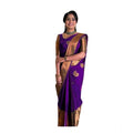 Seduva Women's Soft Lichi Silk Printed Saree With Unstitched Blouse 5.5Mtr (Purple)