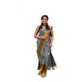 Seduva Women's Soft Lichi Silk Printed Saree With Unstitched Blouse 5.5Mtr (Grey)